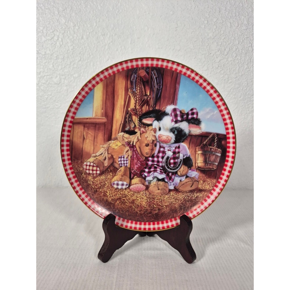 Hamilton Collection Mary Rhyner-Nadig I'm Lucky To Know U Cow Plate 1996 MooMoo
